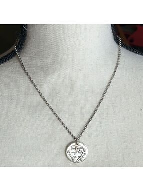 Brighton Quote Me Heart Necklace Silver Plated Positivity Pendants